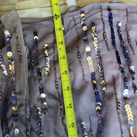 NWT Mac Duggal V Neck Cap Sleeve Hand Beaded Gown in Lavender B28 - Picture 14 of 17